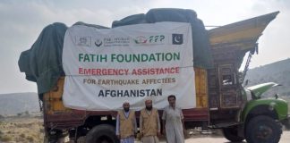Humanitarian assistance, free medical camp for Afghan quake affectees