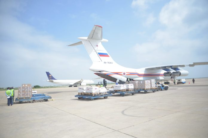 First flight from Russia with relief goods lands at Karachi airport