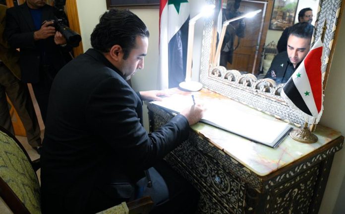 Bilawal visits Syrian embassy to convey condolence over quake-caused losses