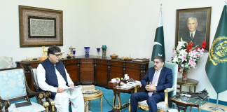 Fawad Hassan Fawad calls on PM Kakar