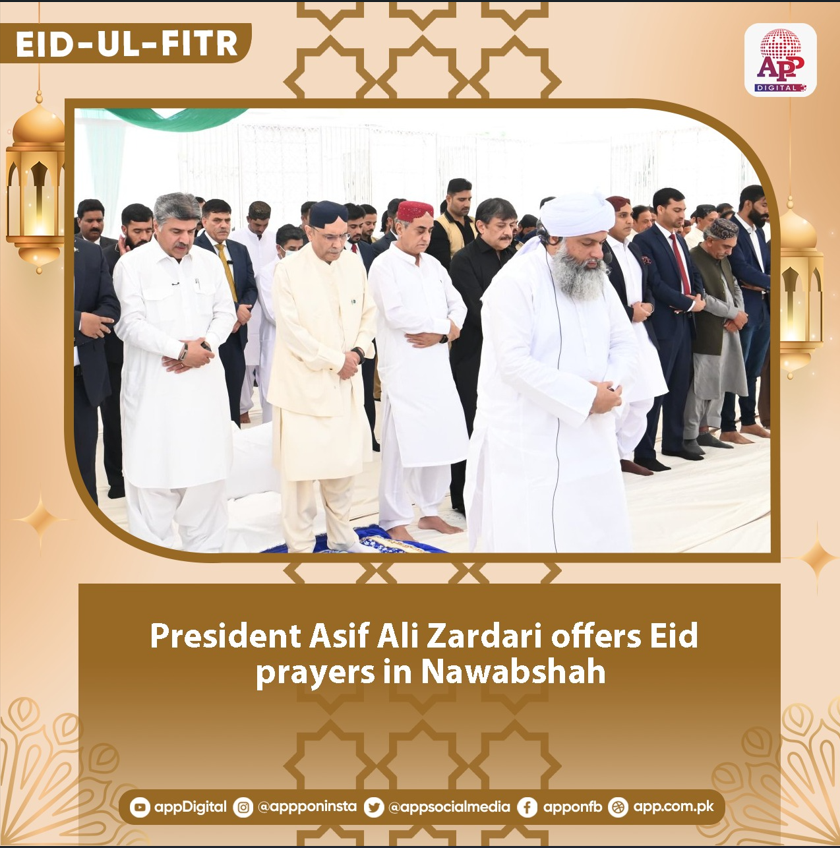President Asif Ali Zardari offers Eid Prayer in Nawabshah