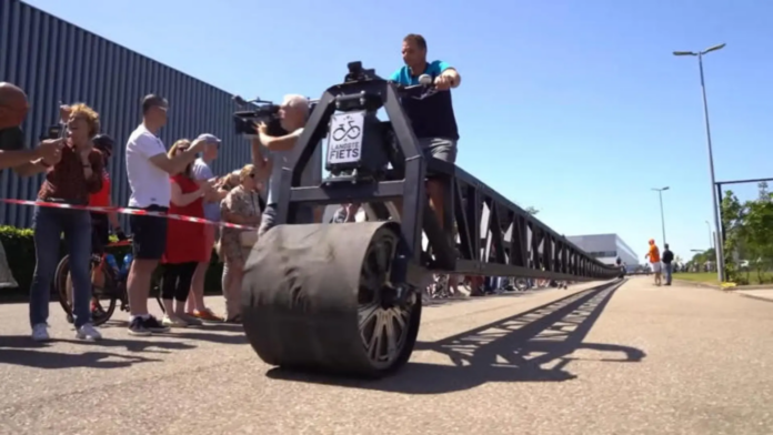 Dutch man builds world’s longest bicycle measuring 180 feet 11 inches