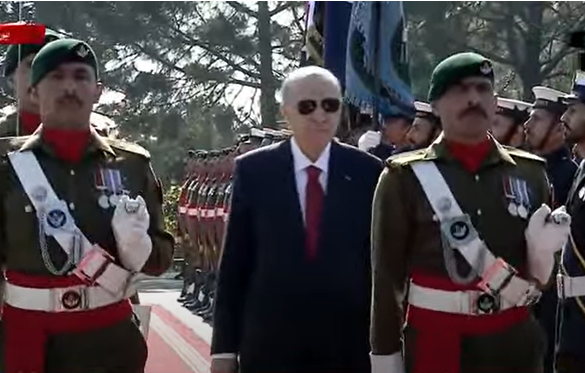 Turkish President Erdogan given a guard of honor at PM House