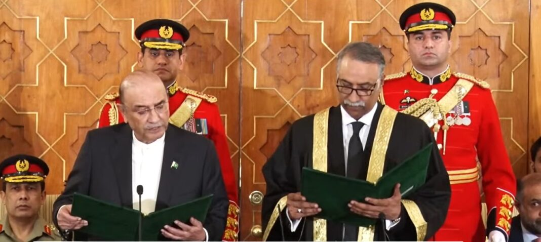 President Zardari swears in Sardar Sarfraz Dogar as Acting Chief Justice of IHC