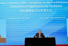 DPM signs covention establishing International Organization for Mediation in Hong Kong