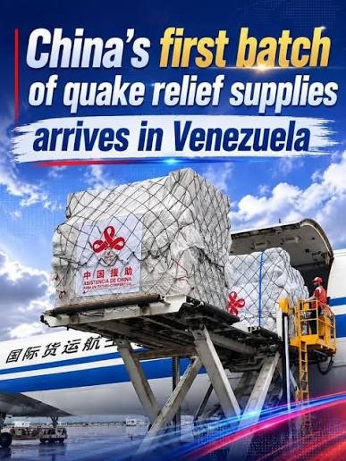 China’s first batch of quake relief supplies arrives in Venezuela